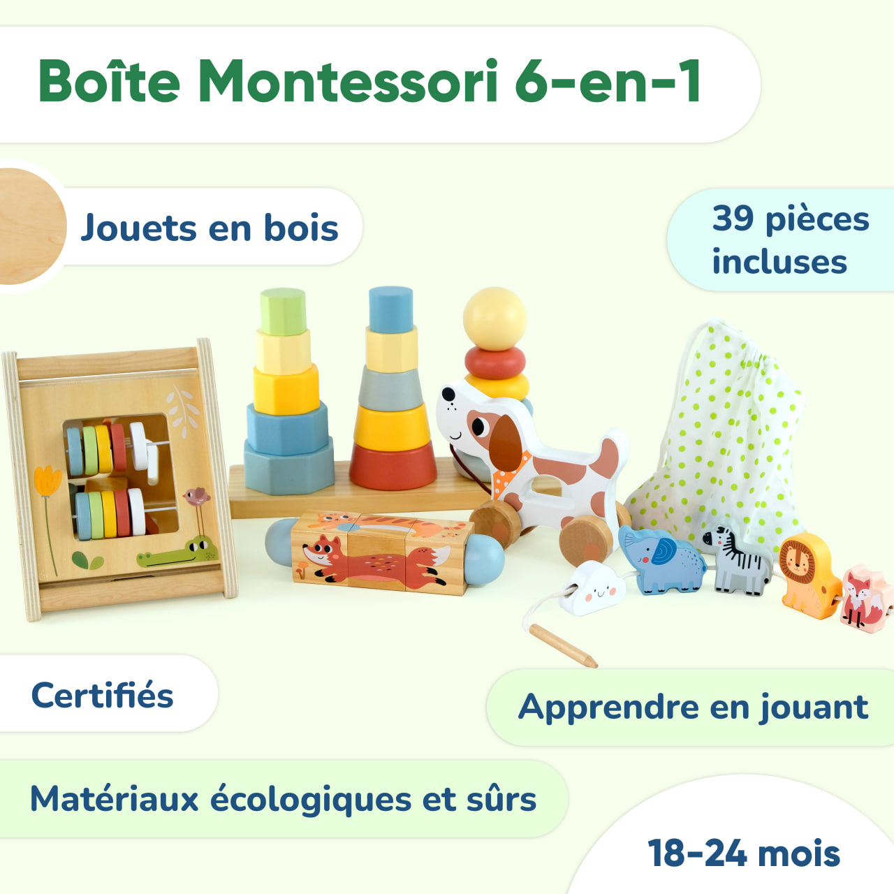 Coffret de Jeu Montessori - ensemble pour les enfants de 18 à 24