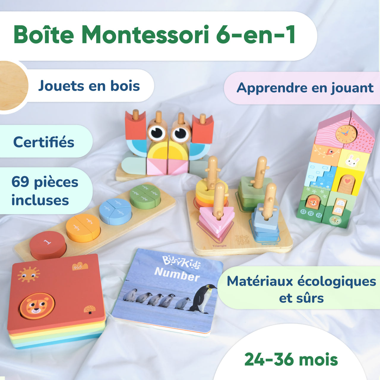 Coffret de Jeu Montessori pour les enfants de 24 à 36 mois