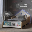 Lit extensible en forme de maison avec éclairage LED - Couleur blanche