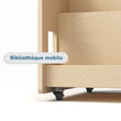 Bibliothèque enfant double-face sur roulettes - nature