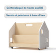 Bibliothèque enfant double-face sur roulettes - Couleur blanche