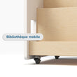 Bibliothèque enfant double-face sur roulettes - Couleur blanche