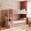 BusyKids Lit superposé TOTO-TWIN MAX avec échelle et espace de rangement 200 x 90 cm