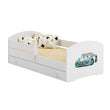 Lit enfant LUK-ONE avec barrière de protection et tiroir de rangement