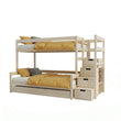 Lit superposé BusyKids LUMI-MAX avec escalier de rangement 90 x 200 / 120 x 200 cm