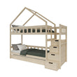 BusyKids Lit superposé MAMI-TWIN avec escalier de rangement 90 x 200 cm