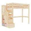 BusyKids LOFTI-MAX Lit mezzanine en bois 90 × 200 cm avec escalier de rangement