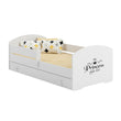 Lit enfant LUK-ONE avec barrière de protection et tiroir de rangement