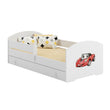 Lit enfant LUK-ONE avec barrière de protection et tiroir de rangement