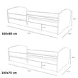 Lit Montessori pour enfant LEO 160 × 80 / 140 × 70 cm avec barrière de sécurité