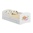 Lit enfant LUK-ONE avec barrière de protection et tiroir de rangement