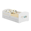 Lit enfant LUK-ONE avec barrière de protection et tiroir de rangement