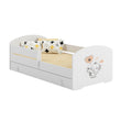 Lit enfant LUK-ONE avec barrière de protection et tiroir de rangement