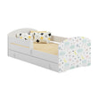 Lit enfant LUK-ONE avec barrière de protection et tiroir de rangement